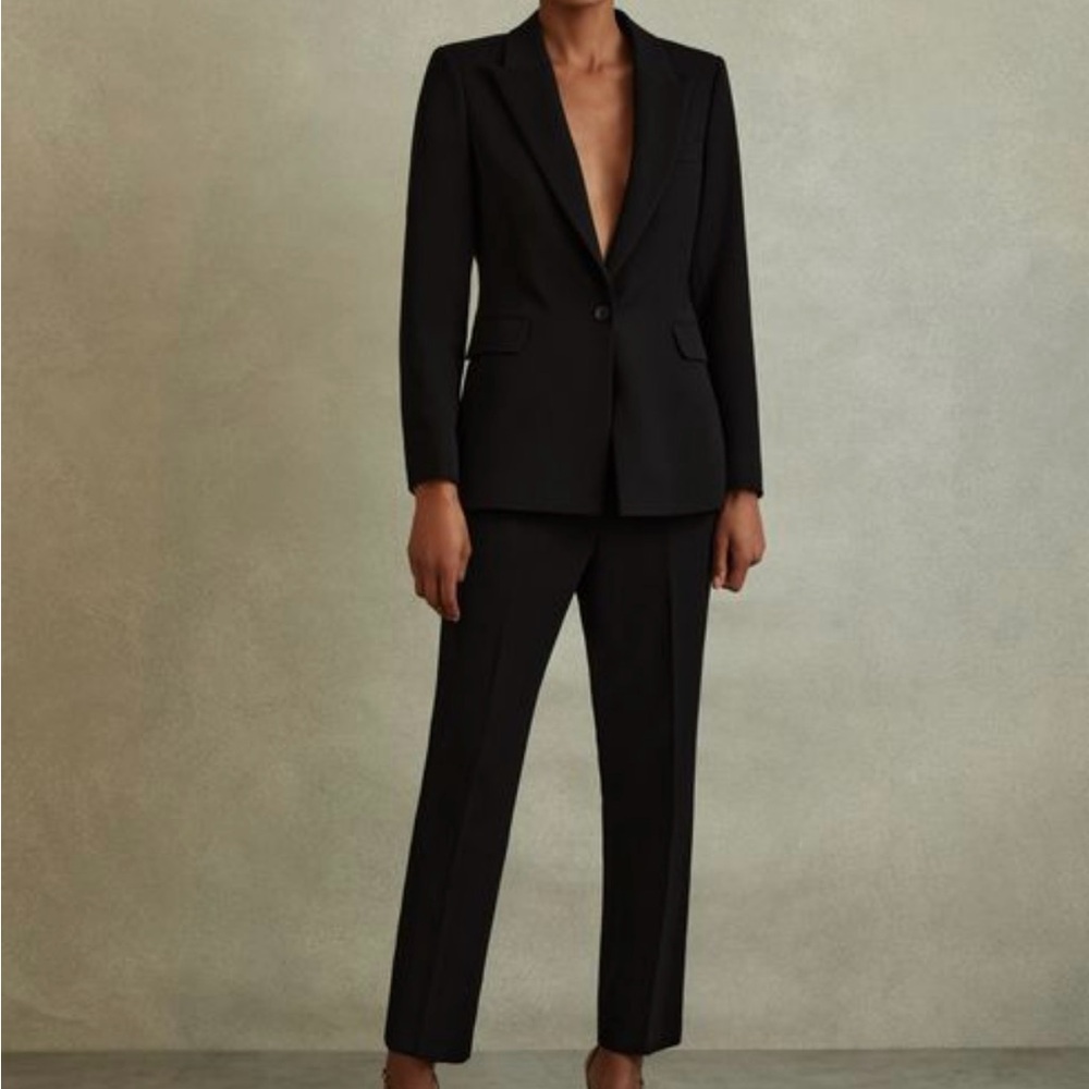 Reiss Paige Pin Stripe Classic Blue Suit Blazer